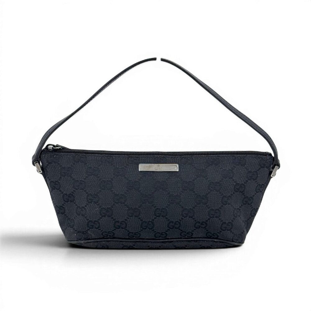 GUCCI GG Black Canvas Handbag